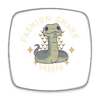 Fashion Snake Society Logo - Magnet carré - blanc - Devant
