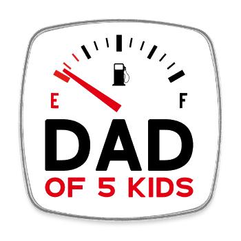 PAPA DE 5 ENFANTS FÊTE DES PÈRES - Magnet carré - blanc - Devant
