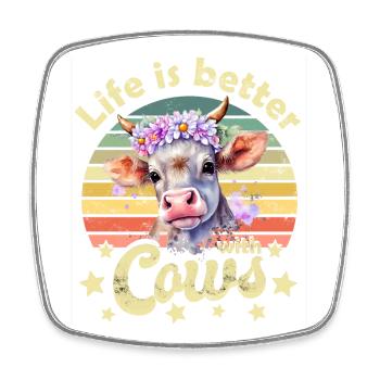 Cow cows - Square fridge magnet - white - Front