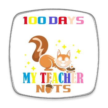 100 Days My Teacher Goes Crazy School - Square fridge magnet - white - Front