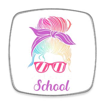 100 days school Feminist-educated teacher - Square fridge magnet - white - Front
