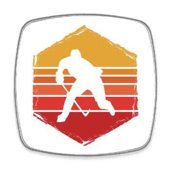 Hockey sur glace - Magnet carré - blanc - Devant