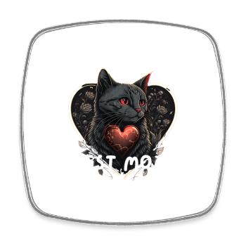 Mon chat est mon Valentin - Magnet carré - blanc - Devant