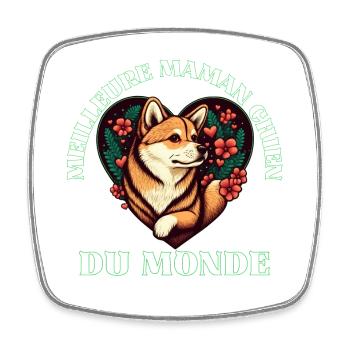 Meilleur Maman Chien du Monde - Magnet carré - blanc - Devant