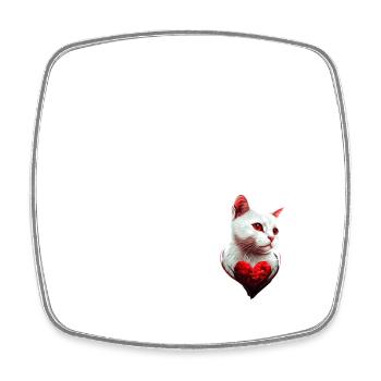 Je suis pas célibataire j'ai un chat - Magnet carré - blanc - Devant