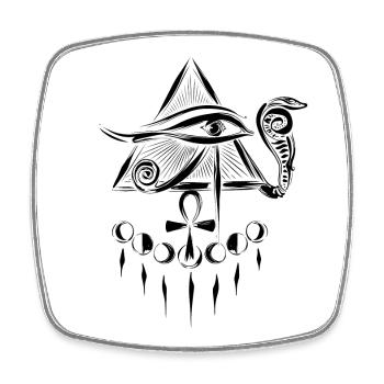 Horus Auge Horusauge - Viereckiger Kühlschrankmagnet - Weiß - Vorne