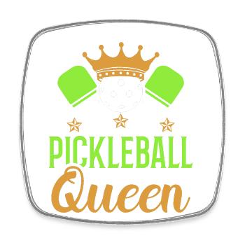 Pickleball Queen Paddle Sports Game Player - Square fridge magnet - white - Front