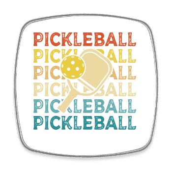 Pickleball Paddle Sports Ball Game Player - Square fridge magnet - white - Front