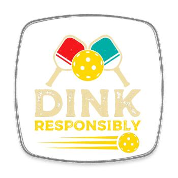 Dink Responsibly Paddle Sports Pickleball - Viereckiger Kühlschrankmagnet - Weiß - Vorne