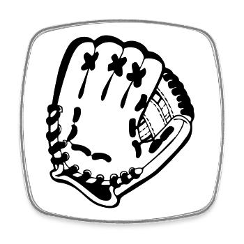 Base-ball - Magnet carré - blanc - Devant