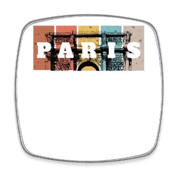 Paris Pop Art Grid - Square fridge magnet - white - Front