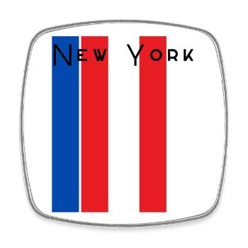 New York Striped Wordmark - Square fridge magnet - white - Front