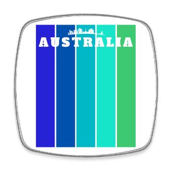 Australia Stripes Skyline - Square fridge magnet - white - Front