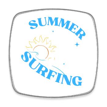 Tissu de surf d’été Vibe - Magnet carré - blanc - Devant