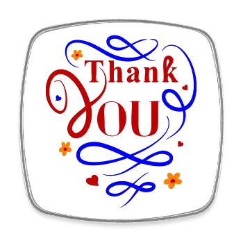 thank you, thank you - Square fridge magnet - white - Front
