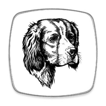 Portrait de l’IRW Setter - Magnet carré - blanc - Devant