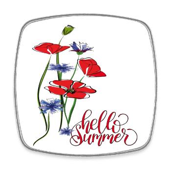 hello Summer - Viereckiger Kühlschrankmagnet - Weiß - Vorne