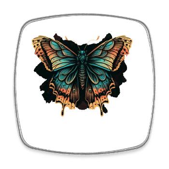 Gleitender Schmetterling - Viereckiger Kühlschrankmagnet - Weiß - Vorne