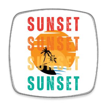 Sunset Palm Gradient - Square fridge magnet - white - Front