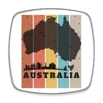 Mosaïque de points de la Skyline australienne - Magnet carré - blanc - Devant