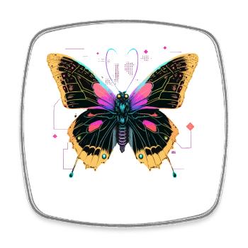 Radiant Digital Wings - Square fridge magnet - white - Front