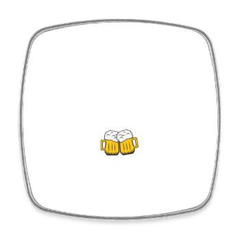 Beers Over Iron Circular Logo - Square fridge magnet - white - Front