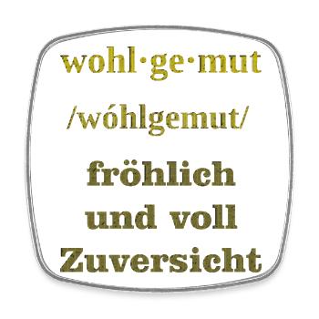 wohlgemut - Viereckiger Kühlschrankmagnet - Weiß - Vorne