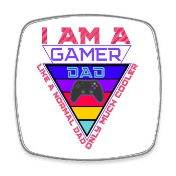 Fierté du triangle du Papa Gamer - Magnet carré - blanc - Devant