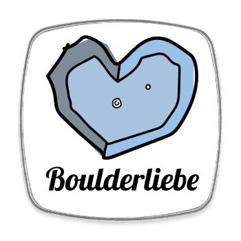 boulderliebe blau text - Viereckiger Kühlschrankmagnet - Weiß - Vorne