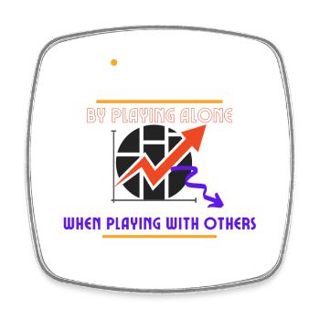 Level Up Solo, Play With Others - Square fridge magnet - white - Front