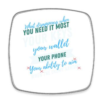 Schlüssel Wallet Handy Zitat Tee Art - Viereckiger Kühlschrankmagnet - Weiß - Vorne