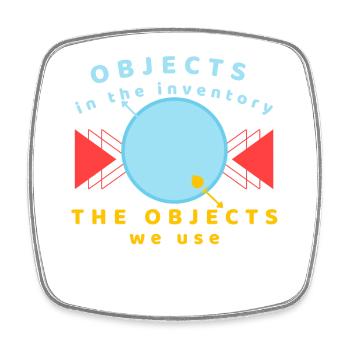 Objects in the Inventory We Use - Square fridge magnet - white - Front