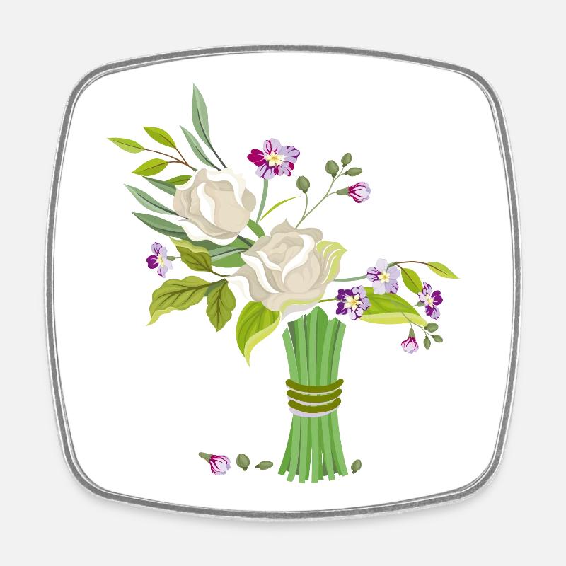 Blumenstrauss - Viereckiger Kühlschrankmagnet - Weiß