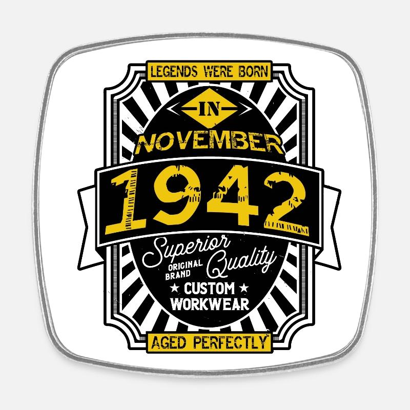 1942 NOVEMBER - Square fridge magnet - white