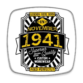 1941 NOVEMBER - Magnet carré - blanc - Devant