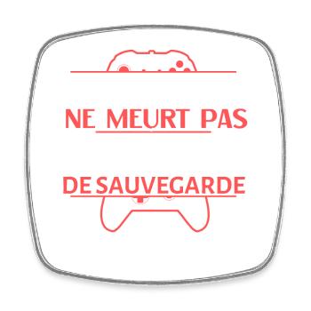 Geek Reboot at Last Savepoint - Square fridge magnet - white - Front