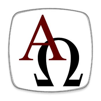 Alpha und Omega - Viereckiger Kühlschrankmagnet - Weiß - Vorne