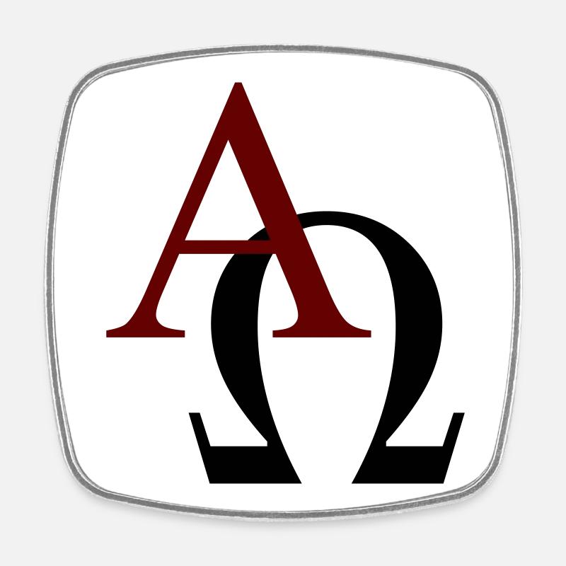 Alpha und Omega - Viereckiger Kühlschrankmagnet - Weiß