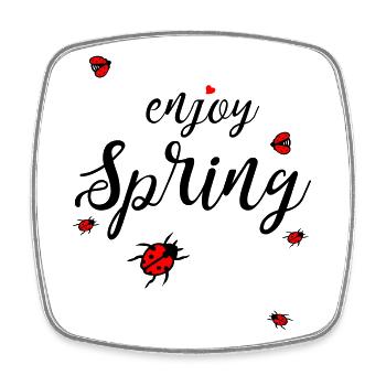 Printemps, profitez du printemps - Magnet carré - blanc - Devant
