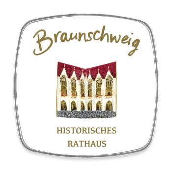 Braunschweig Town Hall, Lower Saxony - Square fridge magnet - white - Front