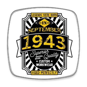 1943 SEPTEMBER - Magnet carré - blanc - Devant