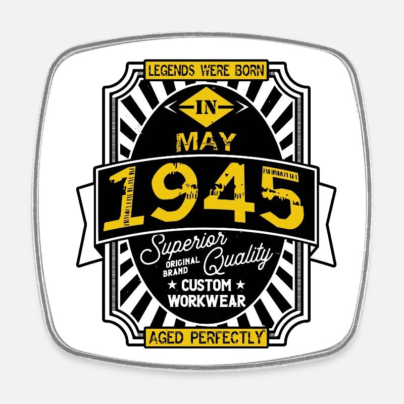 1945 MAY - Square fridge magnet - white