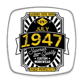 1947 JULY - Magnet carré - blanc - Devant
