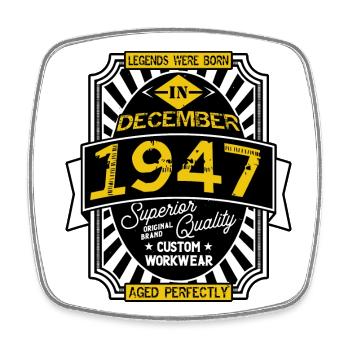 1947 DECEMBER - Magnet carré - blanc - Devant