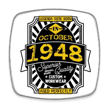 1948 OCTOBER - Magnet carré - blanc - Devant