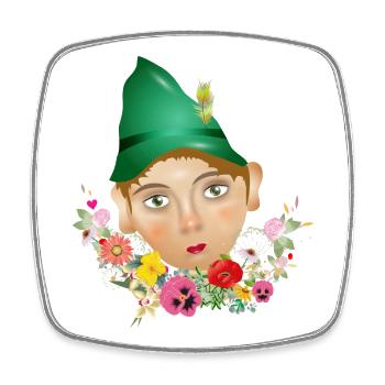 The Seppel or Seppl as doll portrait - Square fridge magnet - white - Front
