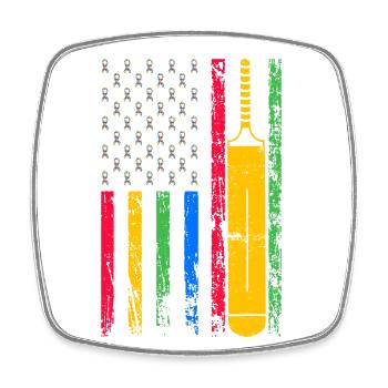 American sports flag - Square fridge magnet - white - Front