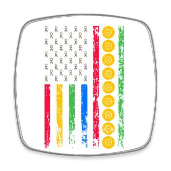 American sports flag - Square fridge magnet - white - Front