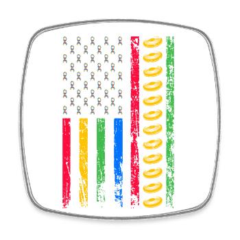 American sports flag - Square fridge magnet - white - Front