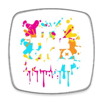 It's time for colorful team athletes paintball - Square fridge magnet - white - Front